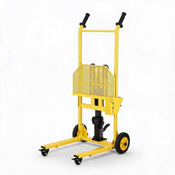 440 lbs 36" Max Lift Height Hydraulic Material Lift Winch Stacker Truck Dolly with Swivel Casters