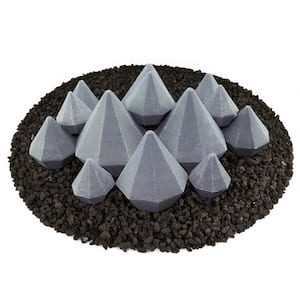 Ceramic Fire Diamonds in Light Gray Mixed in Other Fire Pit and Fireplace Outdoor Heating Accessory (13-Pack)