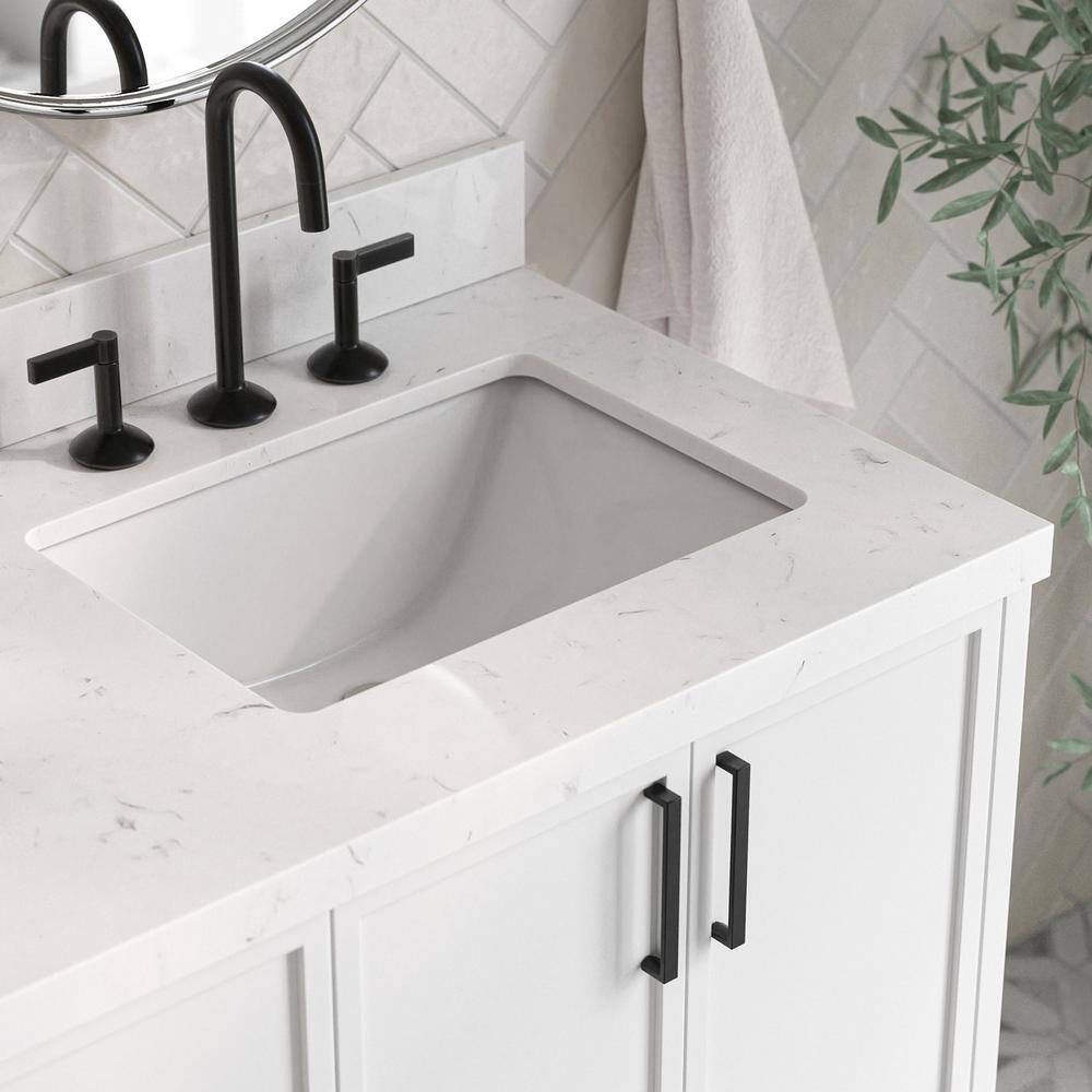 Kelly 66" White Double Sink Vanity with Carrara Quartz Top