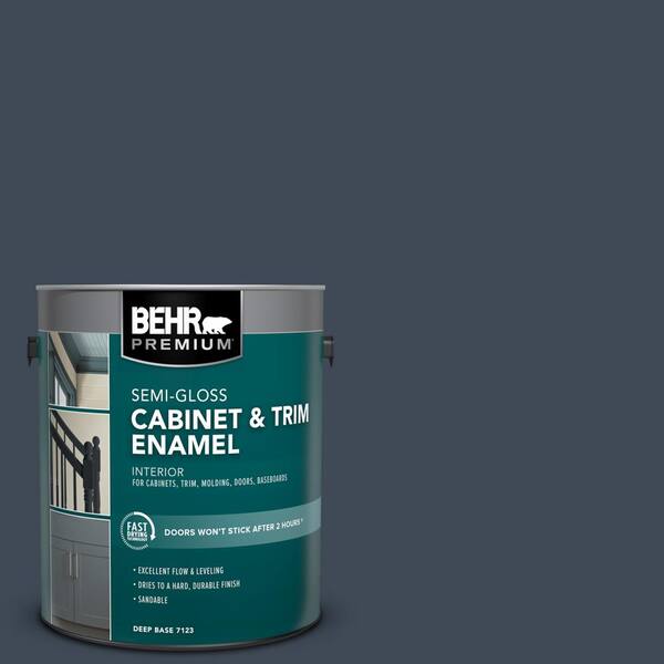 Behr Premium 1 Gal Ppu14 20 Starless Night Semi Gloss Enamel Interior Cabinet And Trim Paint 712301 The Home Depot Semi Gloss Enamel Interior Cabinet, Behr Cabinet And Trim Paint Home Depot