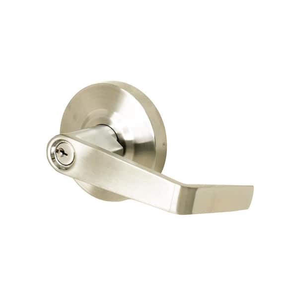 NUSET Commercial Grade 2 Keyed Entry Door Handle in Satin Chrome