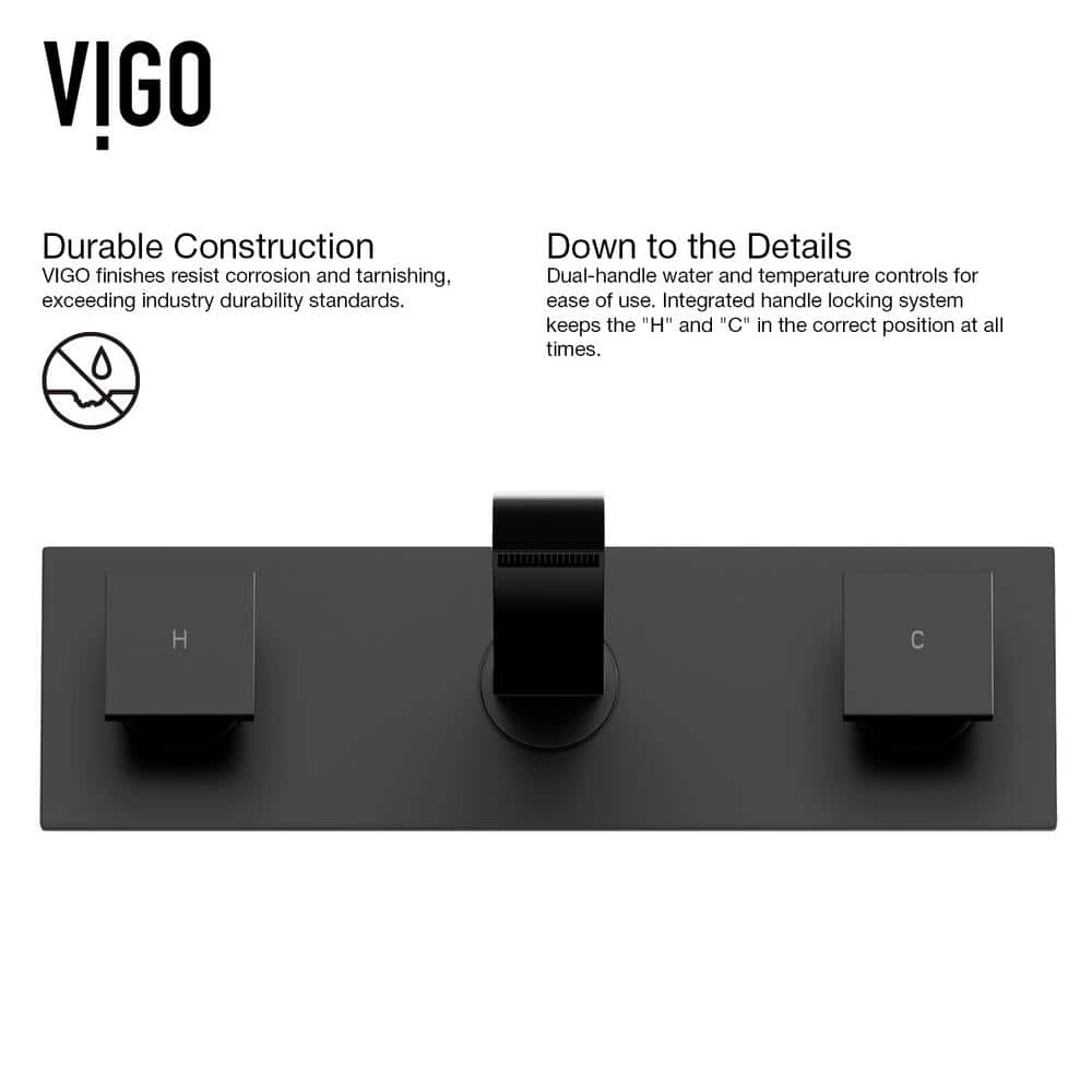 Contemporary Dual-Handle Black Nickel Wall-Mounted Bathroom Faucet