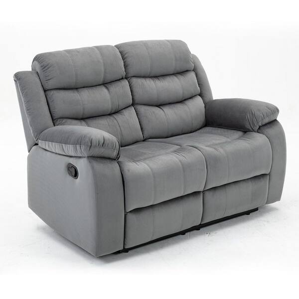 Reviews for Pinksvdas Loveseat 56.3 in W Grey Slope Arm Microfiber 2