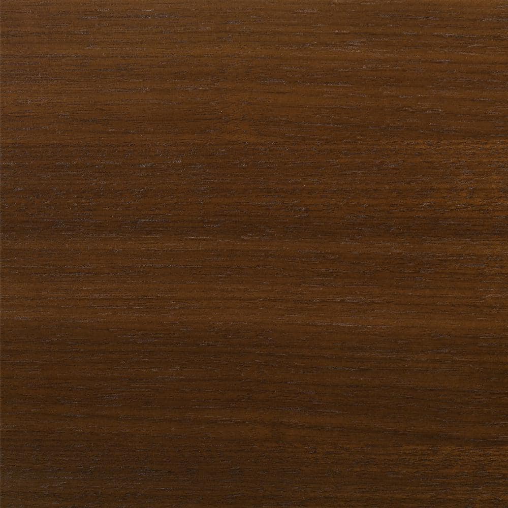 54" Round Walnut Wood Dining Table with Black Metal Base