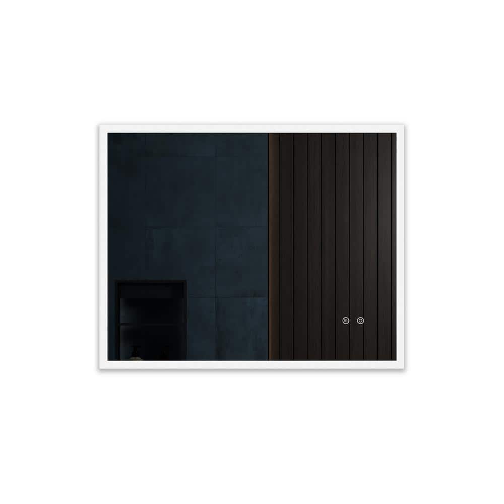 ML01 30 in. W x 24 in. H Large Rectangular Frameless Anti-Fog LED Floating 