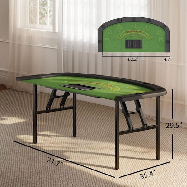 Soozier Foldable Poker Table 8 Player Green A70-126V00GN - The