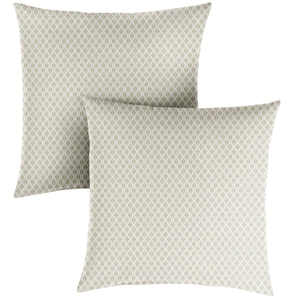 SORRA HOME 16 in. H x 16 in. W x 6 in. D Square Outdoor Throw Pillow (2-Pack) in Sunbrella