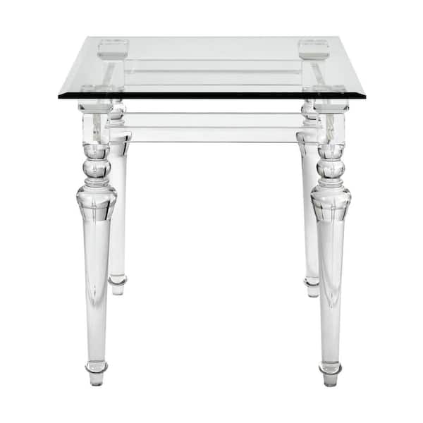 Unbranded Cliffwood 22 in. Clear Square Acrylic Accent Table