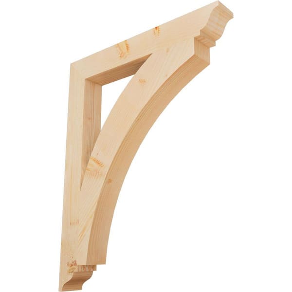 Ekena Millwork 3.5 in. x 38 in. x 30 in. Douglas Fir Thorton Traditional Smooth Bracket