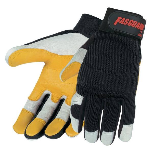 MSA Safety Works Fasguard Goatskin Large Double Palm Multi-Task Gloves