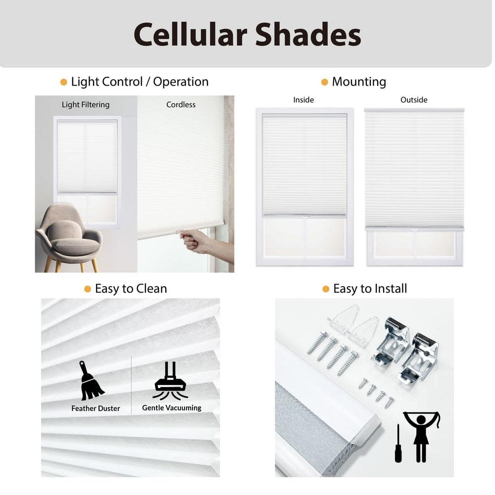 Linen Cordless Light Filtering Cellular Window Shade 47" x 48"