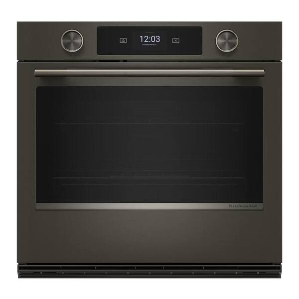 30 in. Smart Single Electric Wall Oven with Intelligent Cooking Camera in Black Ore