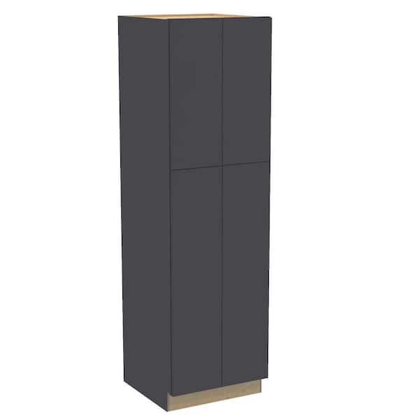 Home Decorators Collection Hargrove 24 in. W x 21 in. D x 84 in. H Assembled Plywood Vanity Linen Bath Cabinet in Valiant Onyx with Soft Close