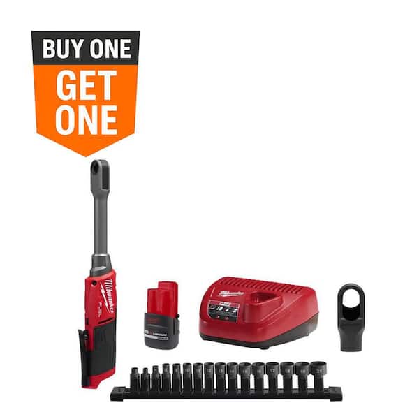 M12 FUEL INSIDER 12V Lithium-Ion Brushless 1/4in.-3/8in. Extended Reach Box Cordless Ratchet Kit w/ Protective Tool Boot