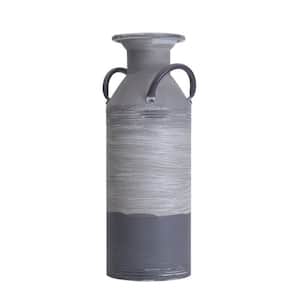 15-in Gray Wash Ombre Metal Vase, for Use with Dried or Artificial Flowers