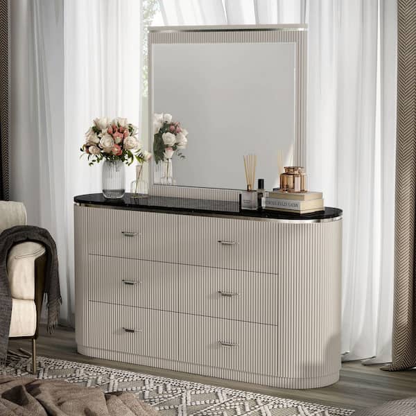 slim fit dress slacks Alanis Light Gray Dresser – Luna Furniture