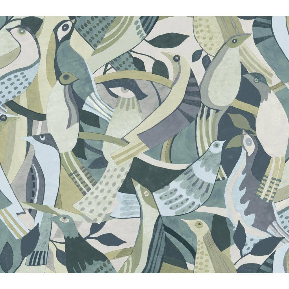 Green Fauvist Flock Matte Non-Pasted Paper Wallpaper