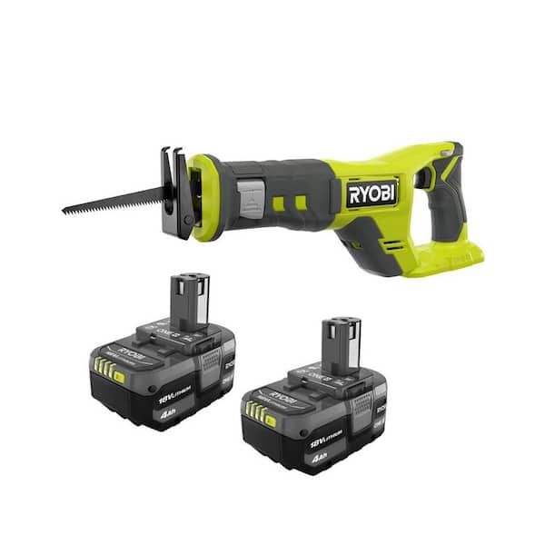RYOBI ONE+ 18V Lithium-Ion 4.0 Ah Battery (2-Pack) with 18V ONE+