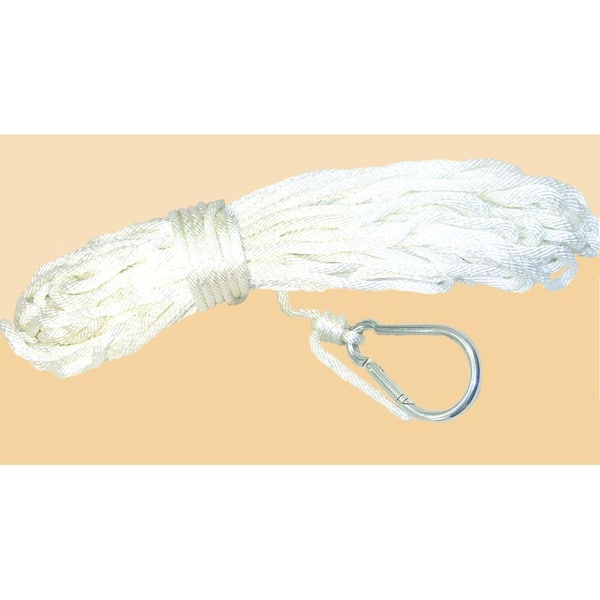 Unbranded 50 ft. 3/8 in. Solid Braid Nylon Anchor Line with Hook