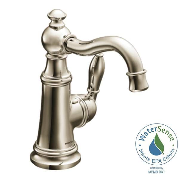 MOEN Weymouth Single Hole Single-Handle Bathroom Faucet in Polished Nickel