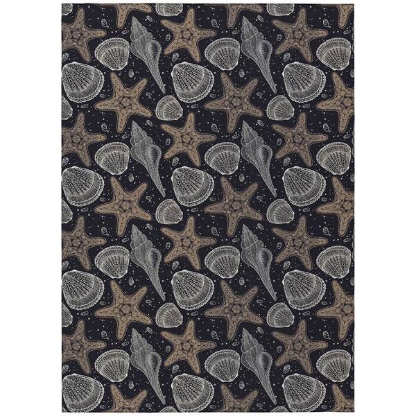 Addison Rugs Surfside Black 3 ft. x 5 ft. Geometric Indoor/Outdoor Area Rug