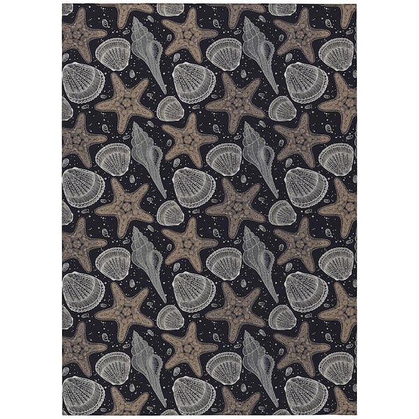 Addison Rugs Surfside Black 8 ft. x 10 ft. Geometric Indoor/Outdoor Area Rug