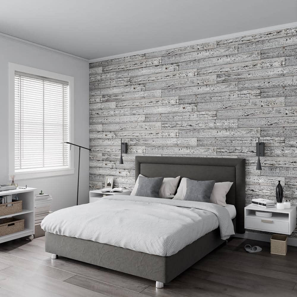 Distressed Pine 4 ft Barn Wood Wall Planks 6-Pack