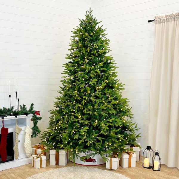 8 ft. Pre-Lit Wintergreen Fir Artificial Christmas Tree with Warm White LED Lights