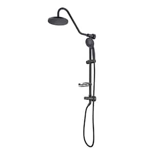 Wall Bar Shower Kit 1-Spray 7.85 in. Round Rain Shower Head with Hand Shower in Oil-Rubbed Bronze