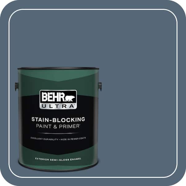 BEHR ULTRA 1 gal. #S510-6 Durango Blue Semi-Gloss Enamel Exterior Paint & Primer