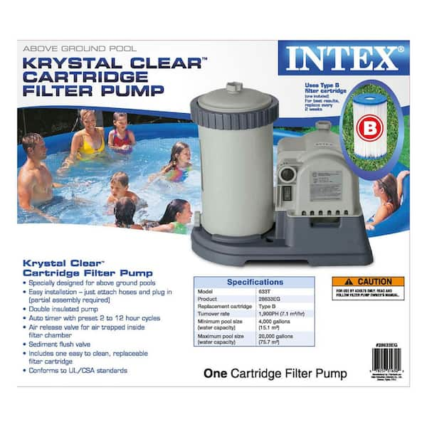 Intex 2500 GPH Krystal Clear GCFI Pool 2024 Filter Pump With Timer 633t 28633EG