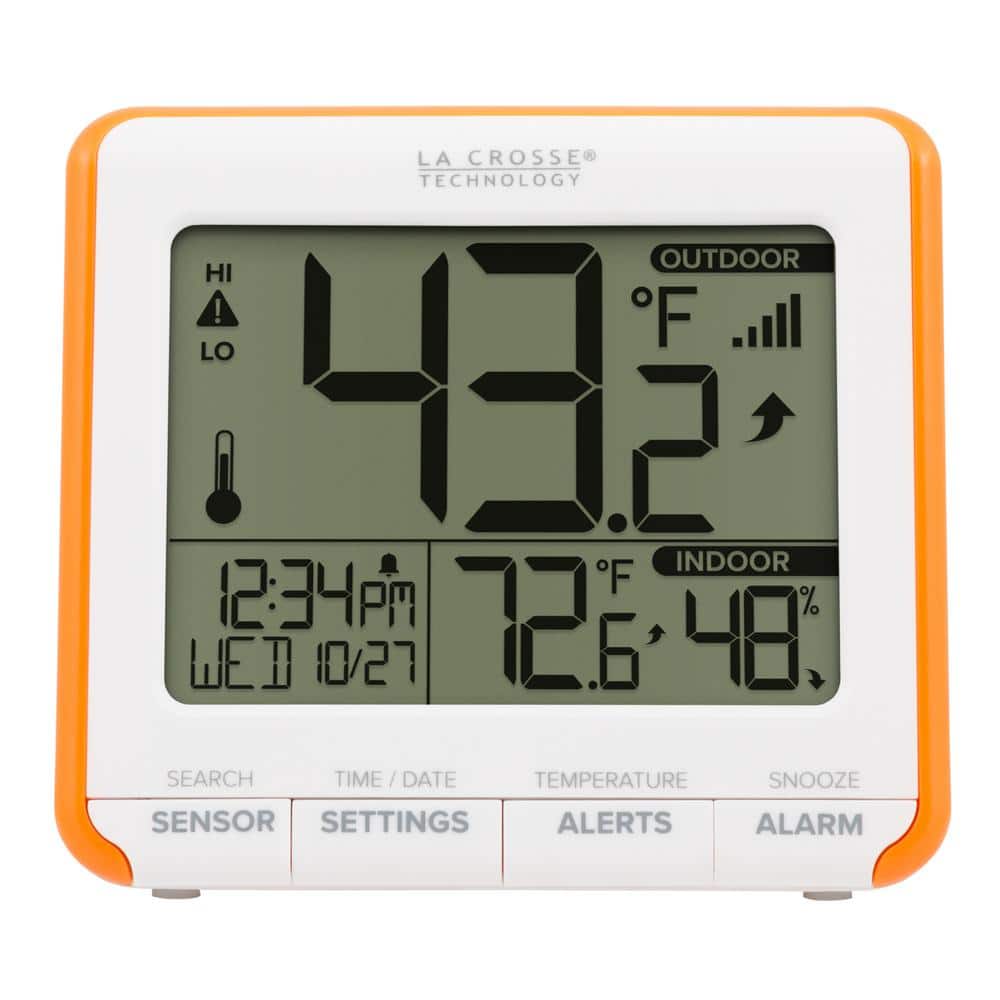 La Crosse Technology 308-1409BT-CBP Wireless Temperature & Humidity Station  with Time , Black