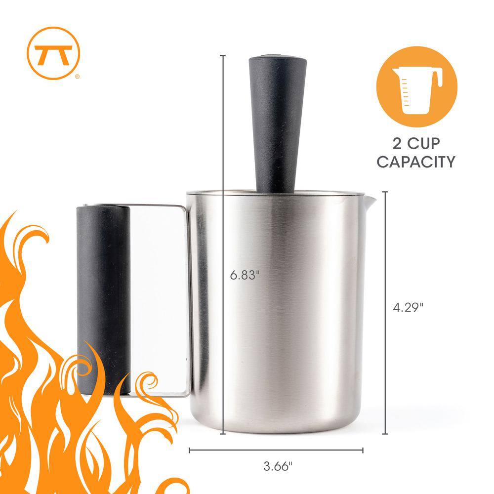 Stainless Steel Basting Pot with Silicone Brush and Airtight Lid