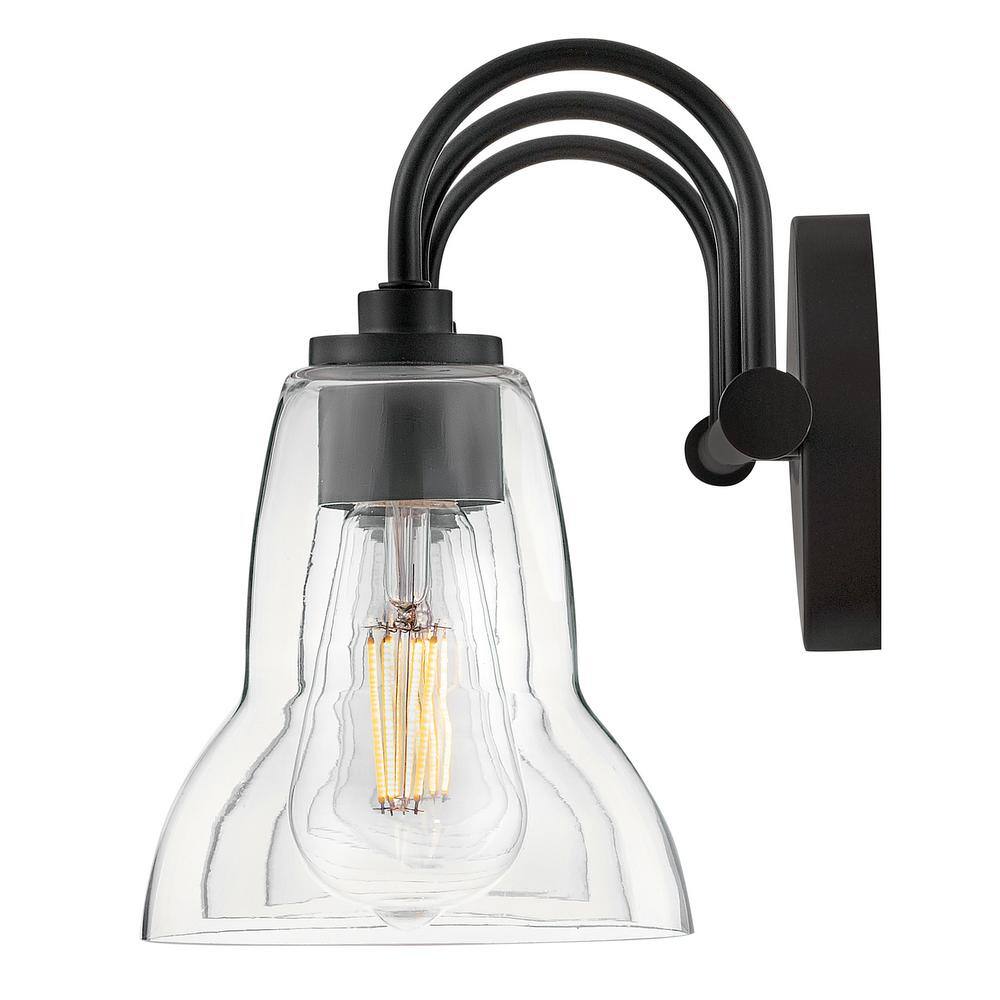 Vera Black 3-Light Vanity with Clear Glass Shades