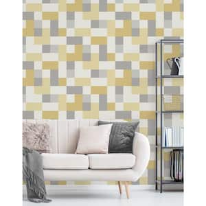 Yellow Milano Mustard Geometric Matte Non-Pasted Peelable Paper Wallpaper