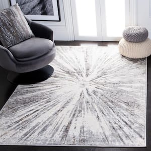 Amelia Gray/Gold 8 ft. x 10 ft. Distressed Abstract Area Rug