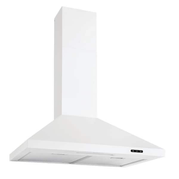 Broan-NuTone 30 in. Convertible Wall Mount Chimney Range Hood with LED Light in White