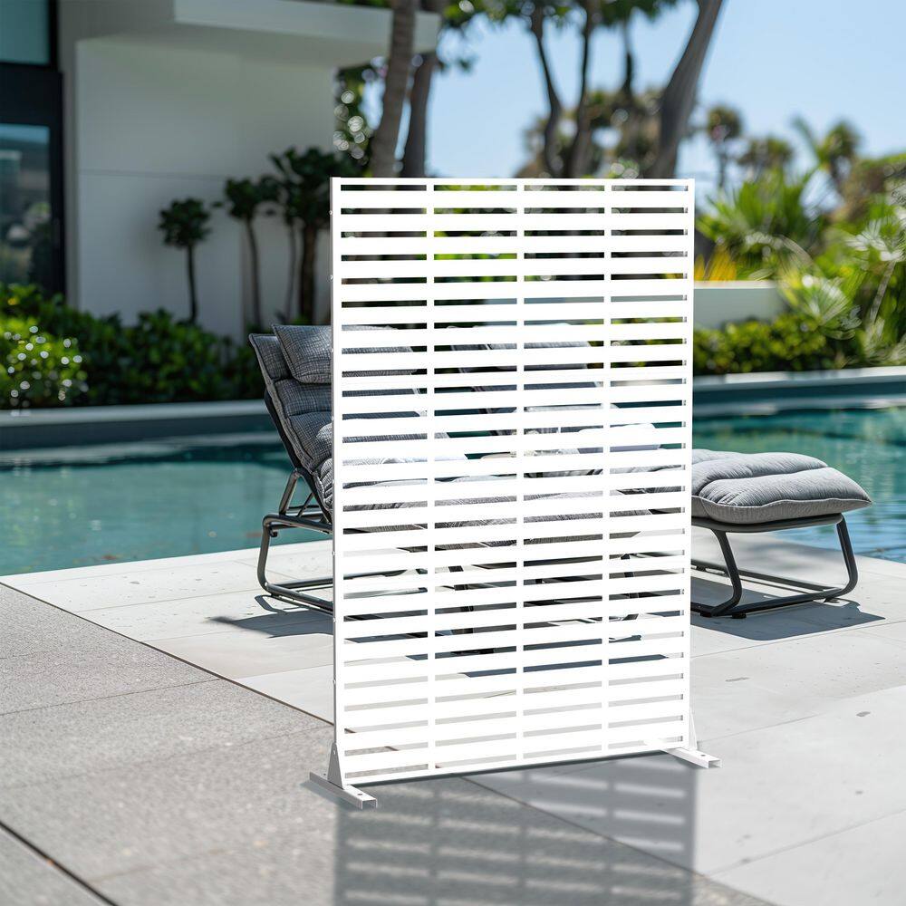72 in. x 47 in. White Outdoor Metal Galvanized Privacy Screen Fence Garden Panels price history on PriceWatchPro