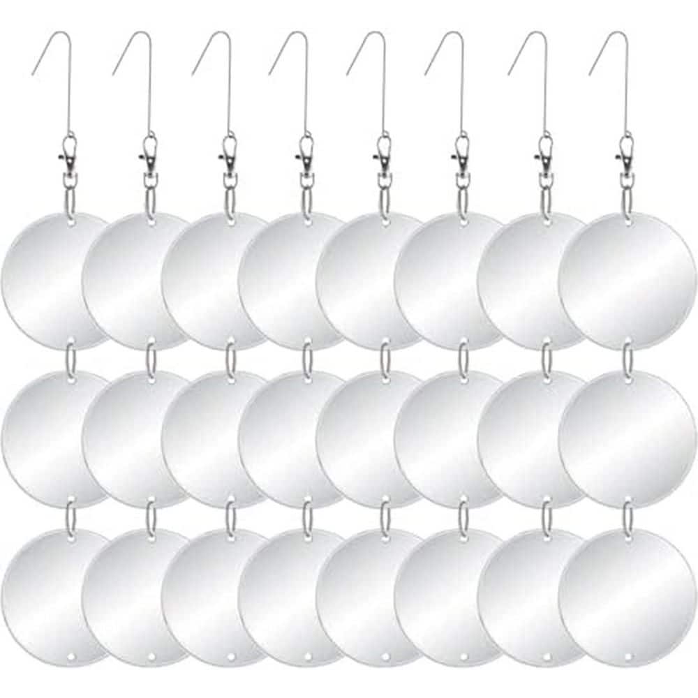 3.8 in. 1.5 in. 3.8 in. Bird Scare Discs Set 24-Pack Large Double-Sided Reflective Bird Deterrent for Gardens YardsBoats price history on PriceWatchPro