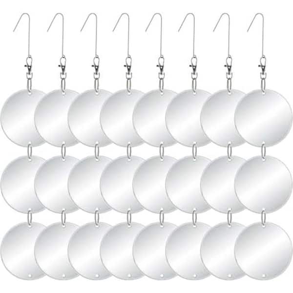 3.8 in. 1.5 in. 3.8 in. Bird Scare Discs Set 24-Pack Large Double-Sided Reflective Bird Deterrent for Gardens YardsBoats