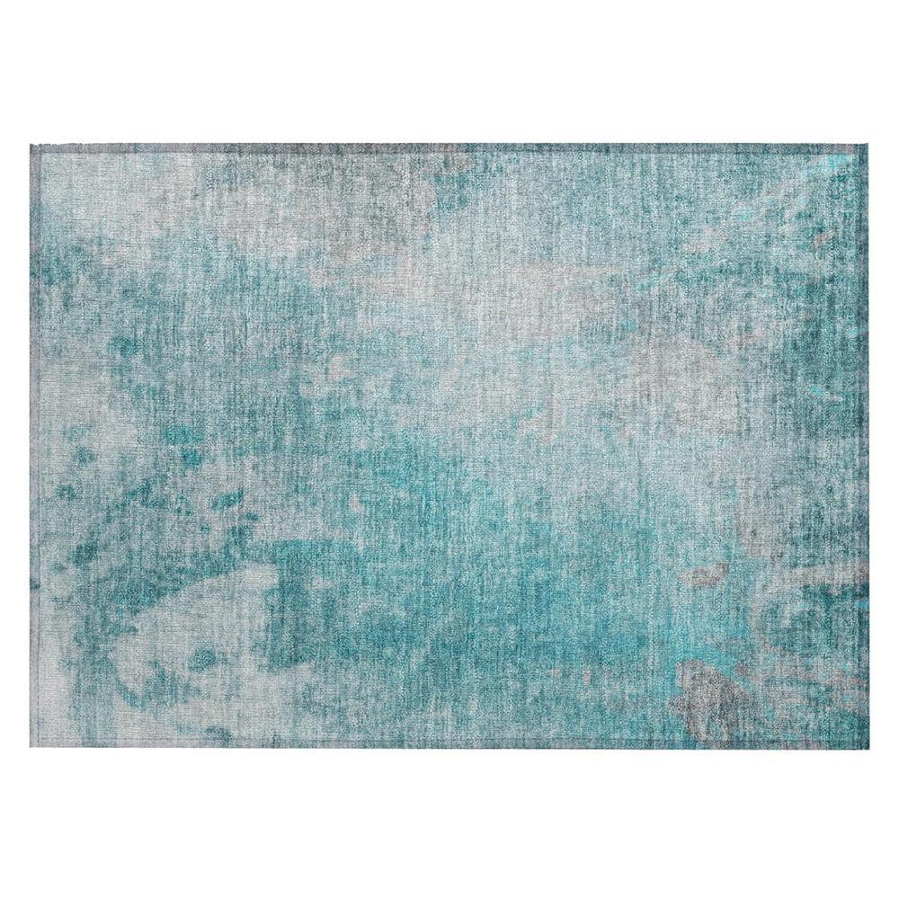 Teal 2 ft. x 3 ft. Woven Abstract Rectangle Indoor/Outdoor Area Rug price history on PriceWatchPro
