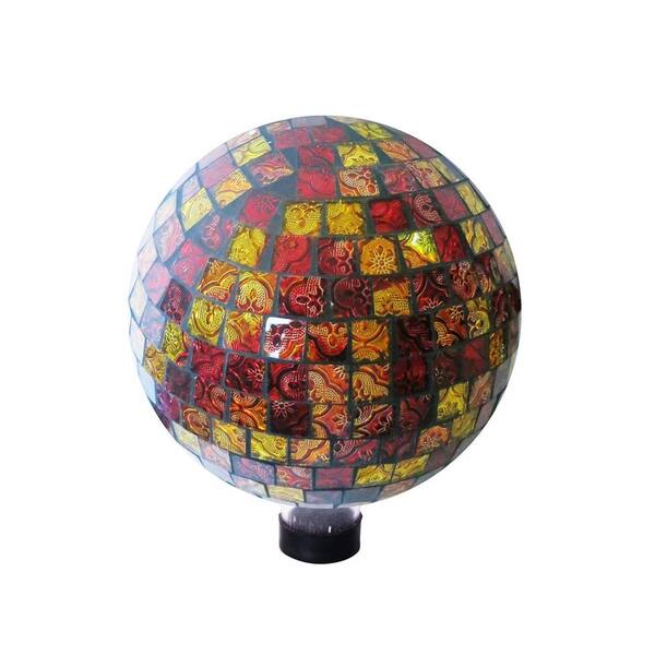 Alpine Corporation 10 in. Red and Gold Gazing Globe
