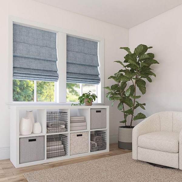 Sun Zero Somerton Cordless Blue 100% Blackout Textured Fabric
