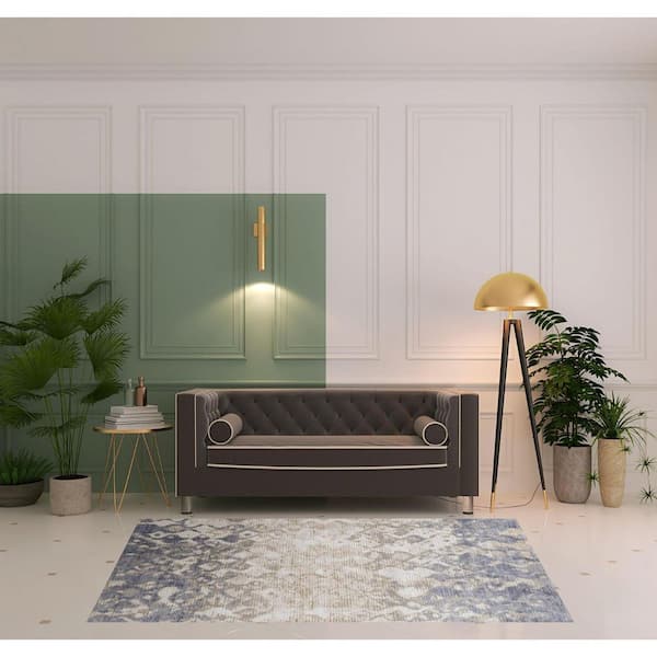 5 ft. x 8 ft. Tan and Ivory Abstract Area Rug