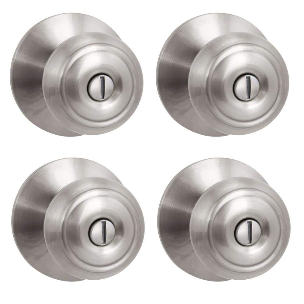 Hartford Satin Nickel Bed/Bath Door Knob (4-Pack)