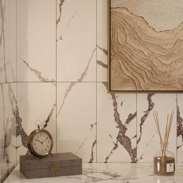 ★ept★ COURT HIGH BEIGEWHITE 5006364162 Jeffrey Court Cambric Beige 4 in. x 16 in. Textured Subway