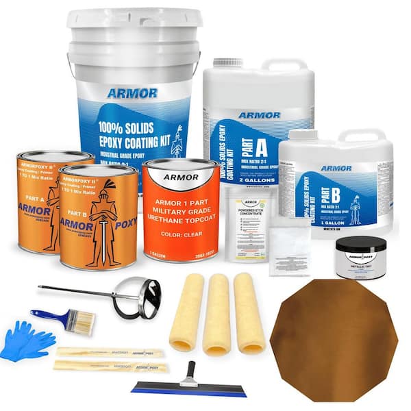 ARMORPOXY 1.5 gal. Driftwood Gloss 2 Part Epoxy 300 sq. ft. Metallic Interior Concrete Basement and Garage Epoxy Floor Paint Kit