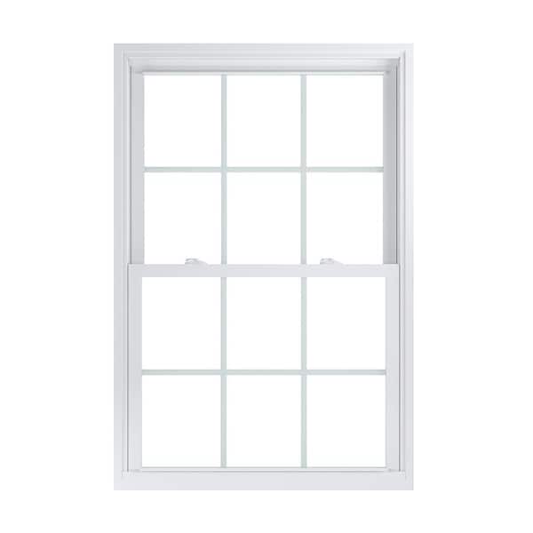 35.75 in. x 53.25 in. 70 Pro Series White Double Hung Low-E Argon Glass Vinyl Replacement Window with Grids, Screen Incl