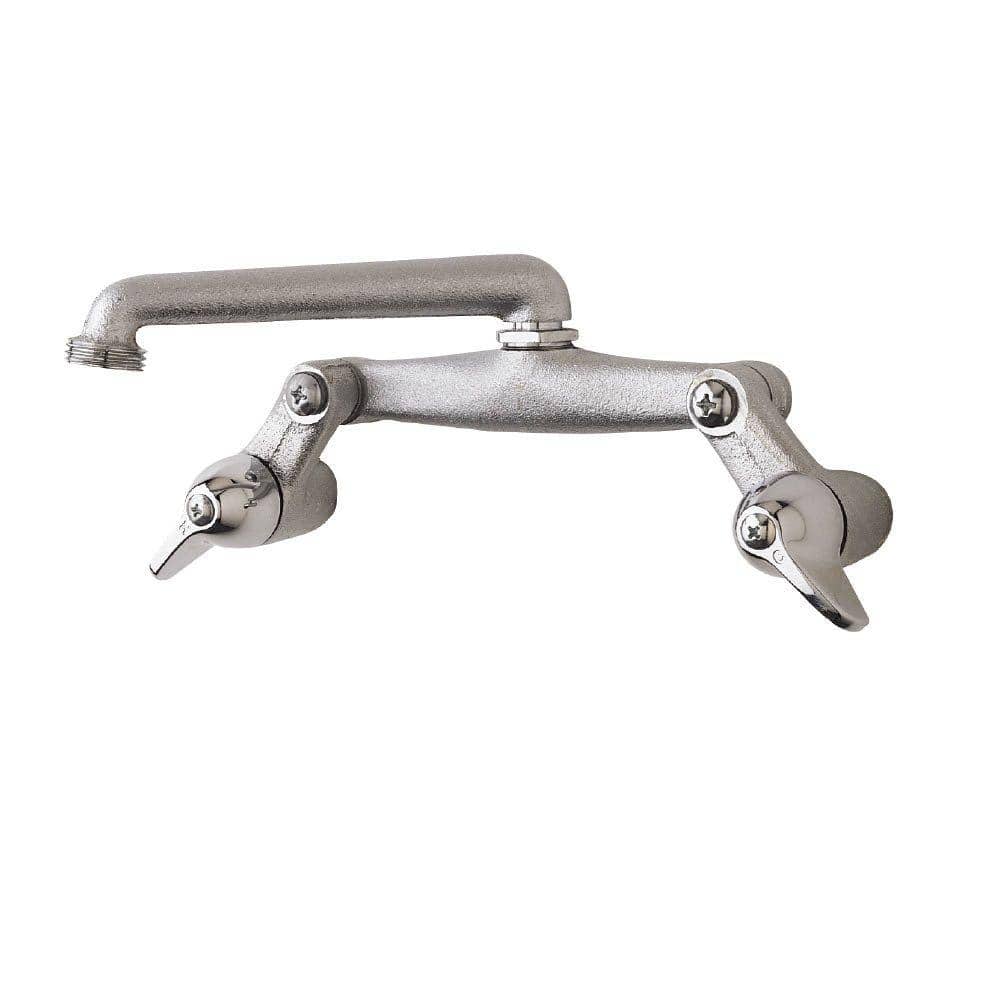 Polished Chrome Wall Mount Laundry Faucet with Blade Handles