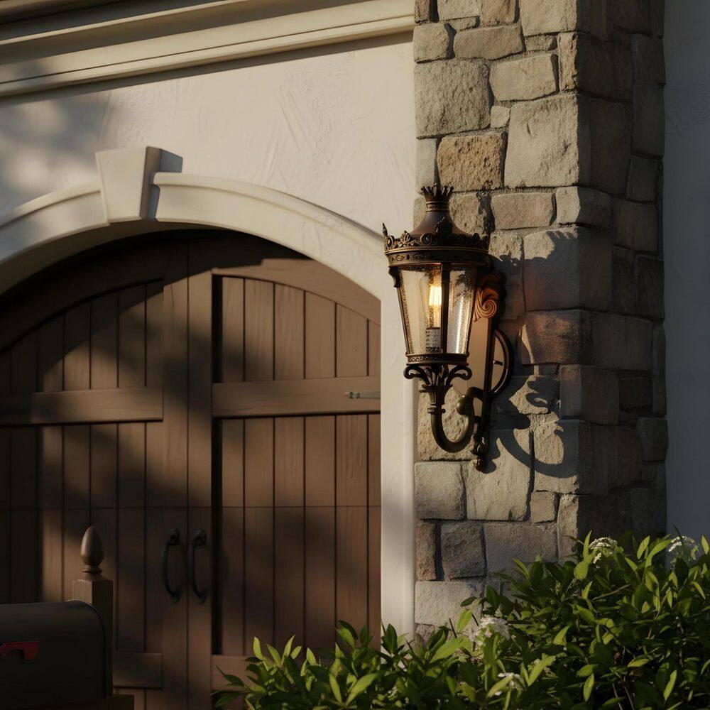 Light Pro 21 in. Golden Not Motion Sensing Outdoor Hardwired Wall Lantern Scone with No Bulbs Included price history on PriceWatchPro